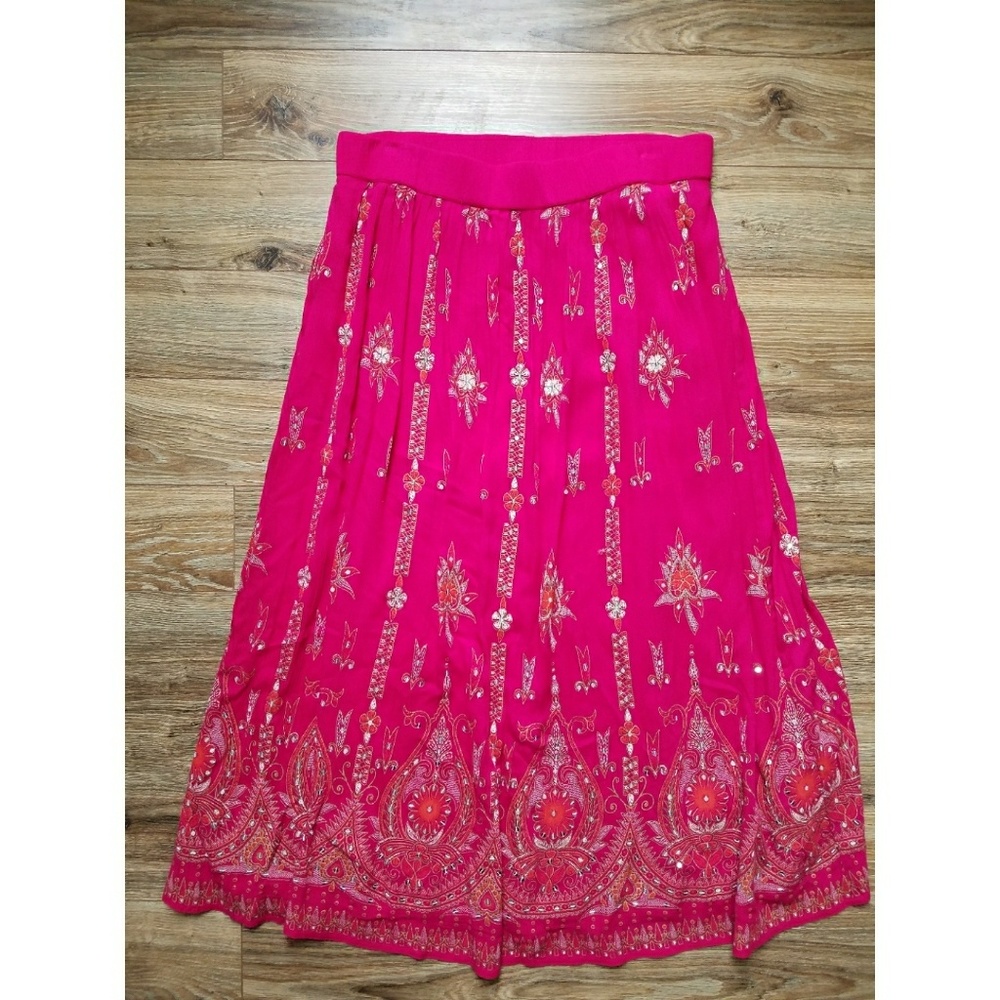 Chicos Fully Lined Long Boho Skirt
